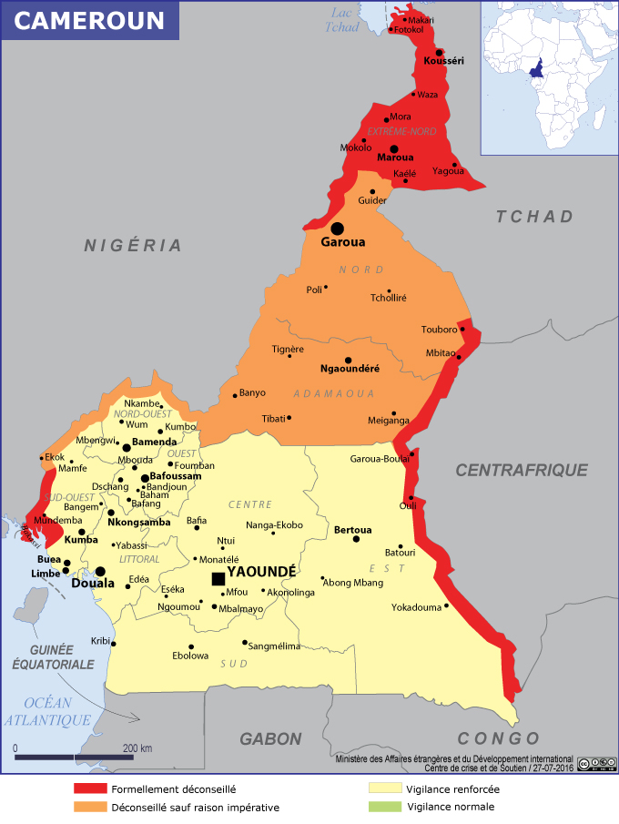 Cameroun • Voyages  Cartes