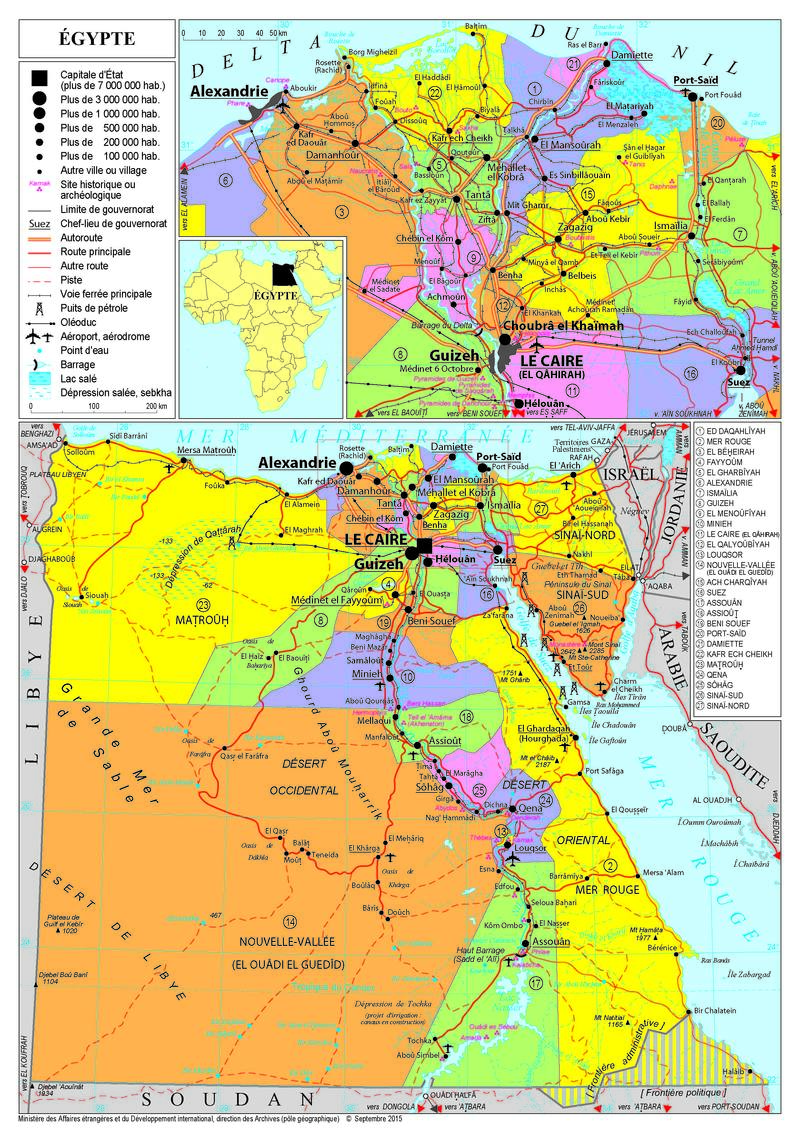 info gouvernement voyage egypte