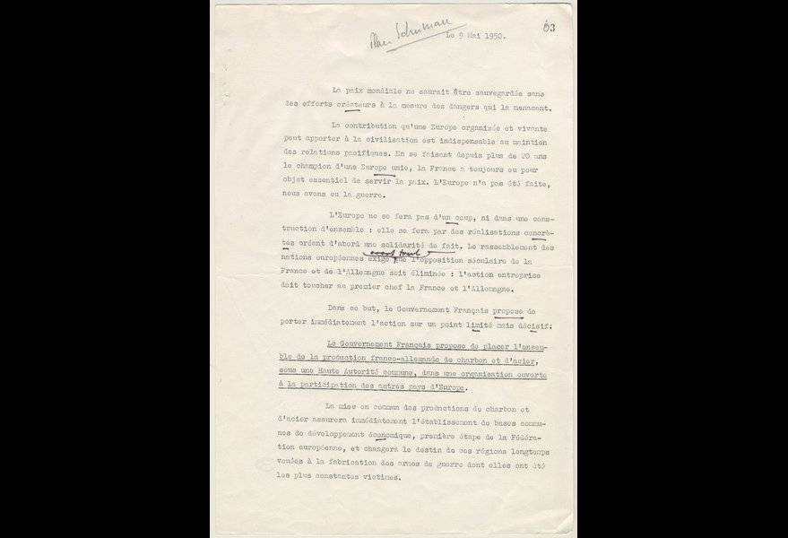 Slideshow - 9 mai 1950, Déclaration de Robert Schuman